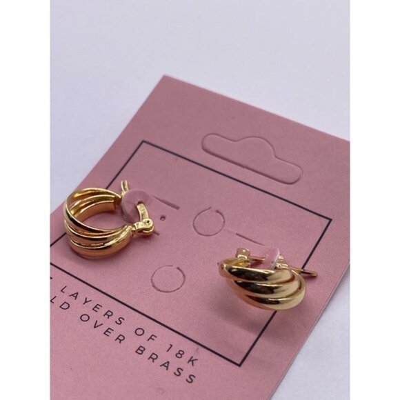 Viva Fashion Jewelry Women’s Girls 18K Gold Plated Small 2cm Hoop Earrings - Picture 7 of 7